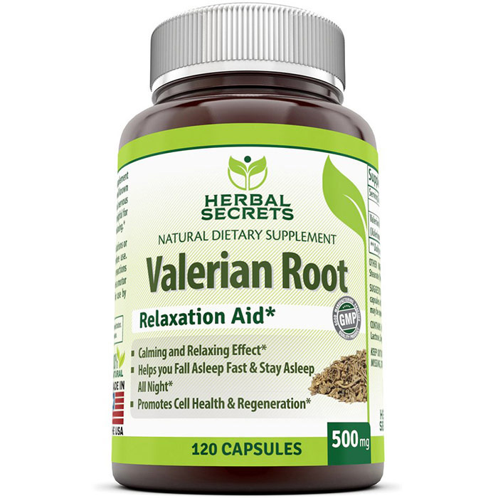 Herbal Secrets Valerian Root 500 mg, 120 Capsules, Amazing Nutrition