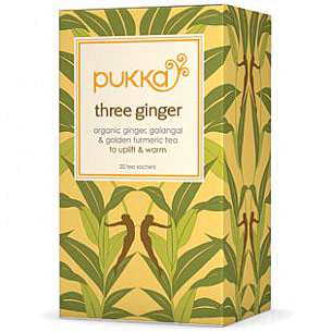Organic Herbal Tea, Three Ginger, 20 Tea Bags, Pukka Herbs