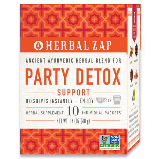 Herbal Zap Party Detox Support Drink Mix, Ancient Ayurvedic Herbal Blend, 10 Packets