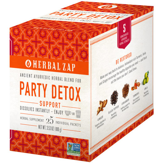 Herbal Zap Party Detox Support Drink Mix, Value Size, 25 Packets
