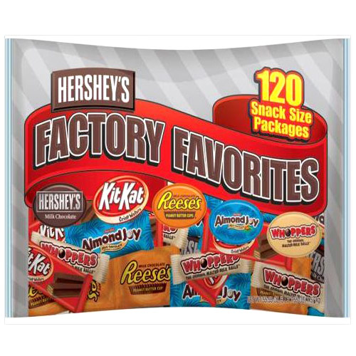 Hersheys Factory Favorites Snack Size Packages, 120 ct