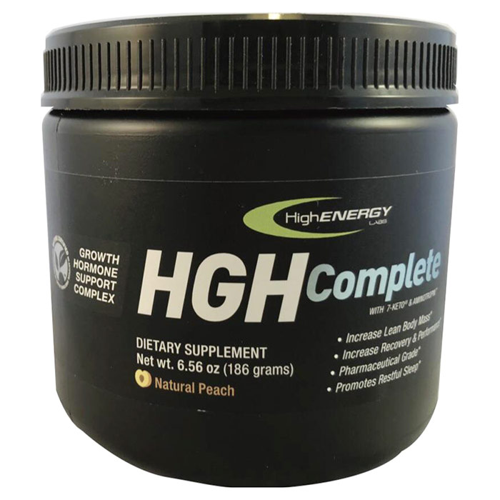 HGH Complete Powder Drink Mix, Natural Peach Flavor, 6.56 oz, High Energy Labs