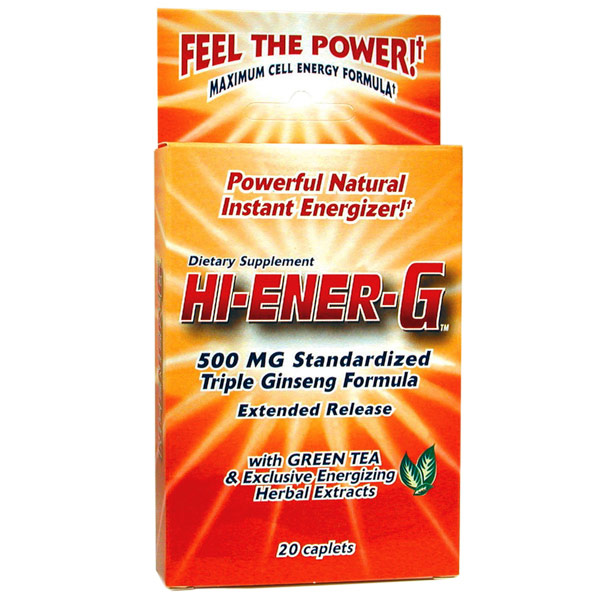 Hi-Ener-G 500 mg, 20 Caplets, Windmill Health Products