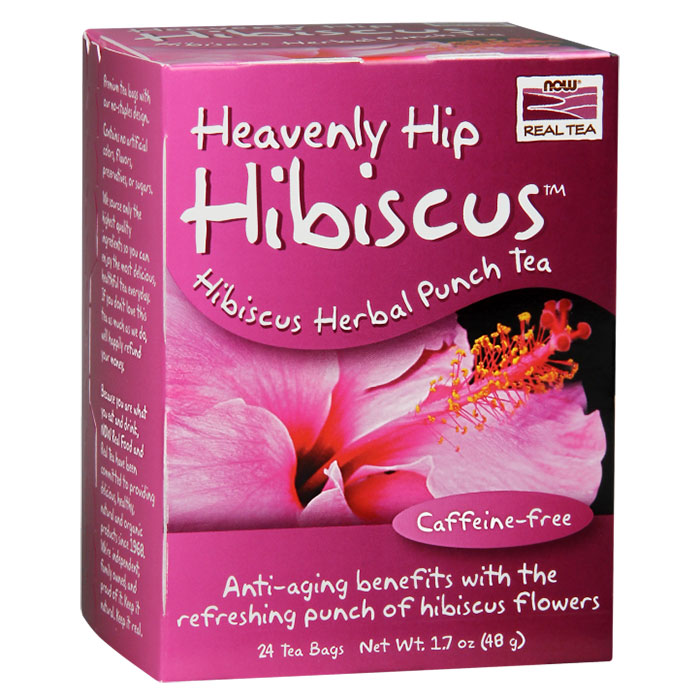 Heavenly Hip Hibiscus Herbal Punch Tea, 24 Tea Bags, NOW Foods