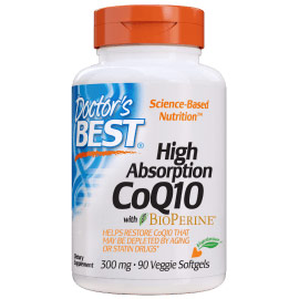 High Absorption CoQ10 with BioPerine, 300 mg, 90 Veggie Softgels, Doctors Best