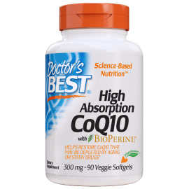 High Absorption CoQ10 with BioPerine, 300 mg, 90 Veggie Softgels, Doctors Best