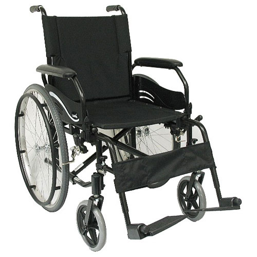 Karman Healthcare Inc. High Strength Light Weight Wheelchair, K0004/K0005, 16 Inch Seat Width, Flip Back Desksarms, Swing-Away Footrests, Black Frame, Karman