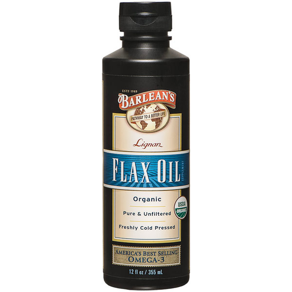 Lignan Flax Oil Liquid, Organic, 12 oz, Barleans Organic Oils