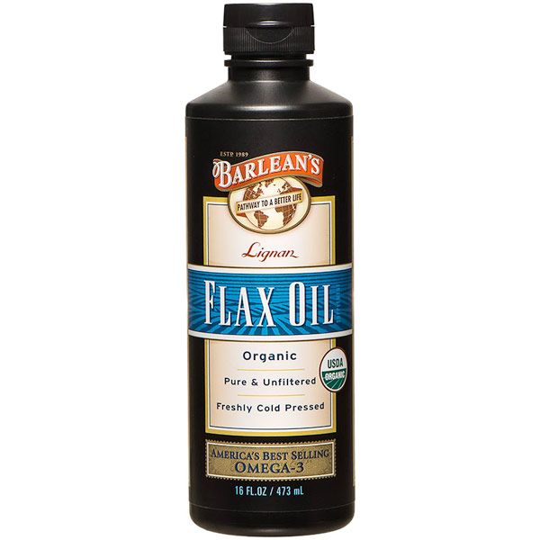 Lignan Flax Oil Liquid, Organic, 16 oz, Barleans Organic Oils