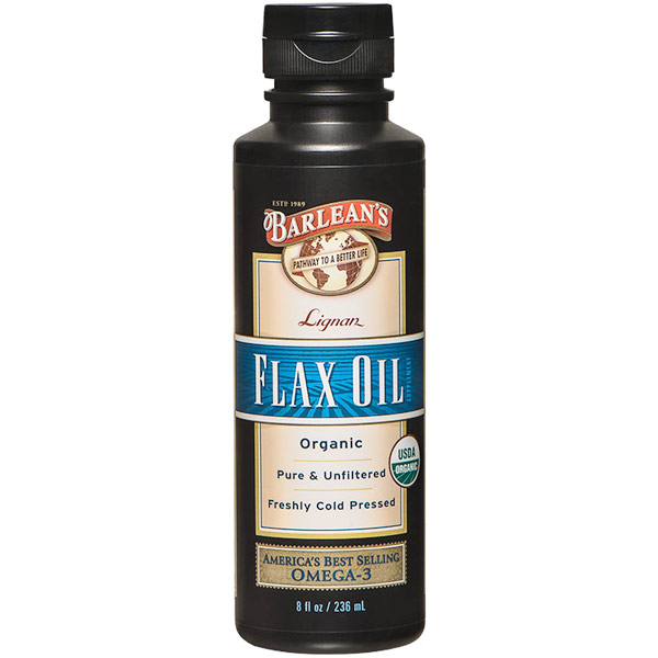 Lignan Flax Oil Liquid, Organic, 8 oz, Barleans Organic Oils