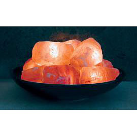 Himalayan Salt Crystal Fire Bowl Lamp, Aloha Bay