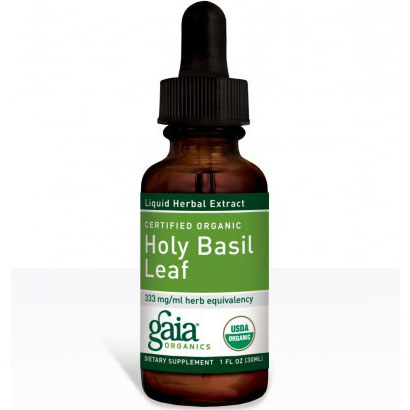 Gaia Herbs Holy Basil Leaf Liquid, Certified Organic, 2 oz, Gaia Herbs