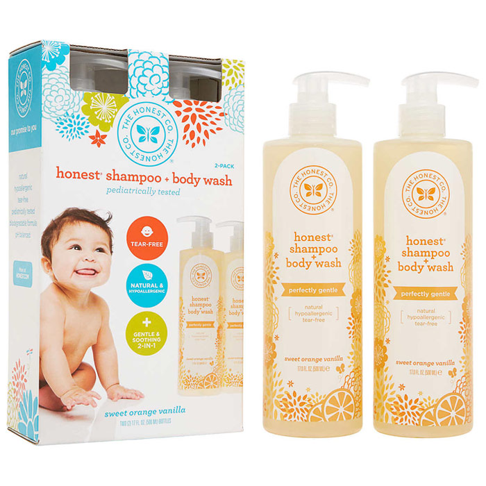 Honest Shampoo & Body Wash Gift Pack, Sweet Orange Vanilla Scent, 17 oz x 2 Pack, The Honest Company