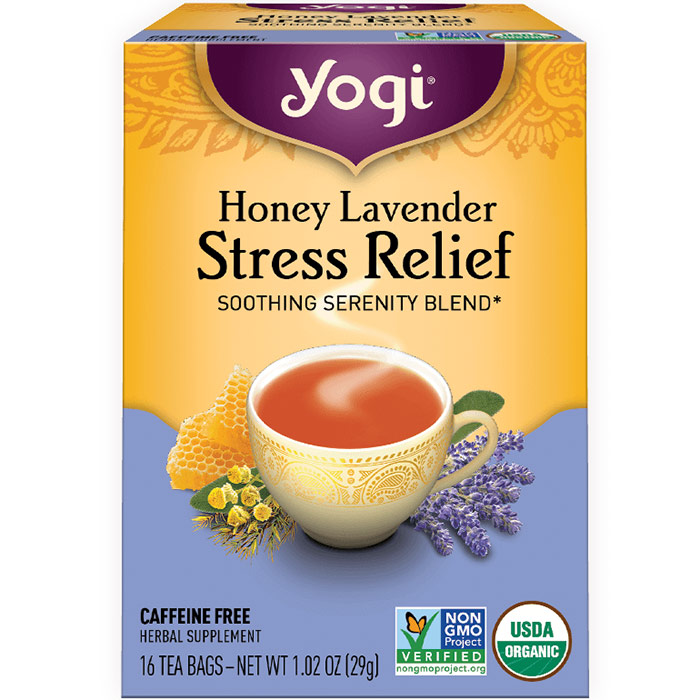 Honey Lavender Stress Relief Tea, 16 Tea Bags, Yogi Tea