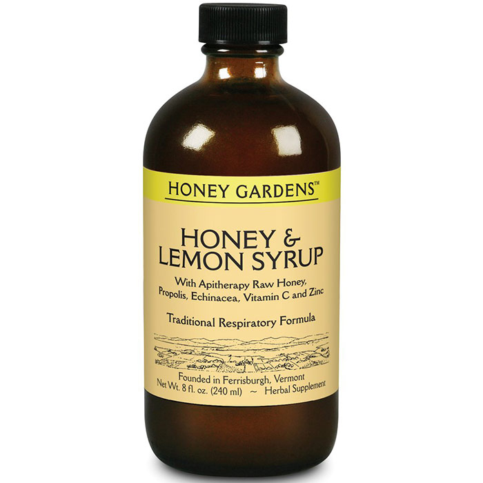 Honey & Lemon Syrup, 8 oz, Honey Gardens