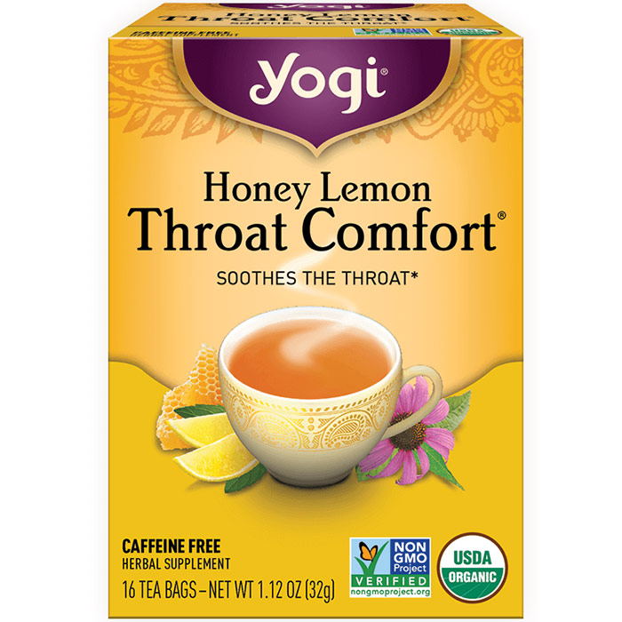 Honey Lemon Throat Comfort Tea, 16 Tea Bags, Yogi Tea