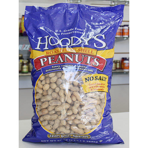 Hoody's Nuts & Snacks Hoody's Fancy Roasted No-Salt In-Shell Peanuts, 80 oz (5 lb)