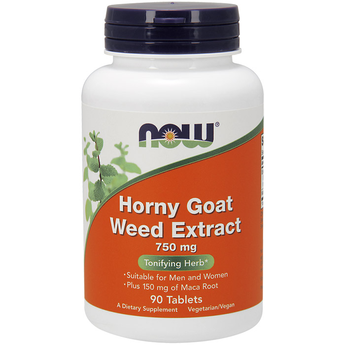 Horny Goat Weed Extract 750 mg, 90 Tablets, NOW Foods