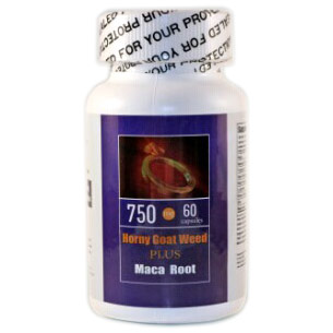 Horny Goat Weed with Maca Root 750 mg, 60 Capsules, All Nature