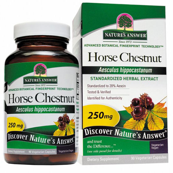 Horse Chestnut Extract Standardized, 90 Vegetarian Capsules, Natures Answer