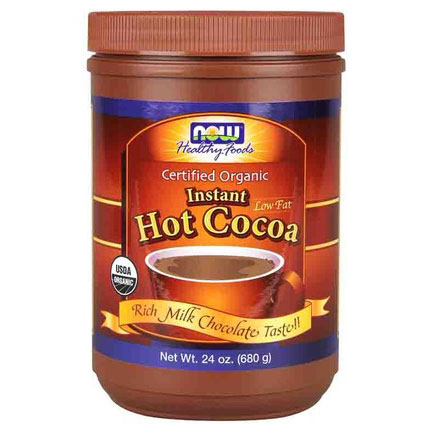 NOW Foods Instant Hot Cocoa Drink Mix, Organic, 24 oz (680 g), NOW Foods