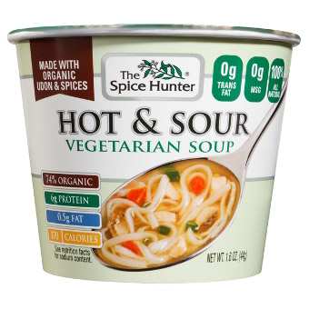 Spice Hunter Hot & Sour, Vegetarian Soup Bowl, 1.6 oz x 6 Cups, Spice Hunter