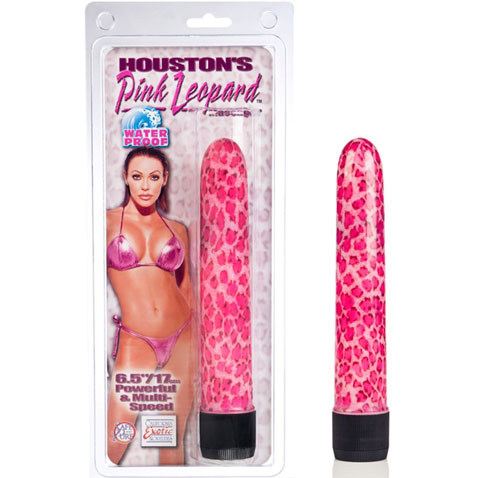 Houstons Pink Leopard Massager 6.5 Inch, California Exotic Novelties