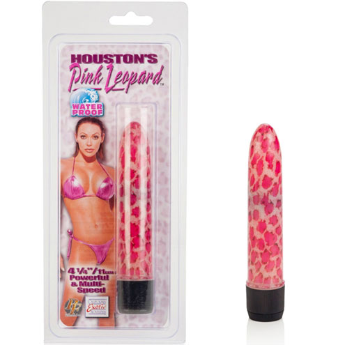 Houstons Pink Leopard Massager 4.25 Inch, California Exotic Novelties