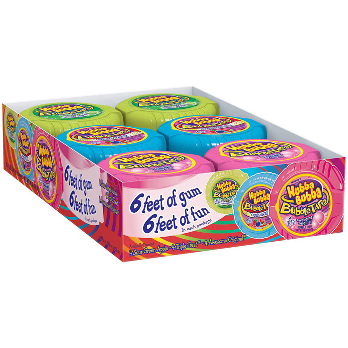 Hubba Bubba Bubble Tape Gum, 12 Pack