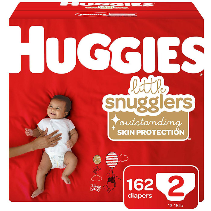 Huggies Little Snugglers Diapers, Size 2 (12-18 lb), 184 ct