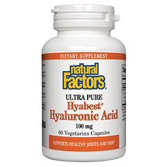 Hyabest Hyaluronic Acid 100 mg, 60 Vegetarian Capsules, Natural Factors