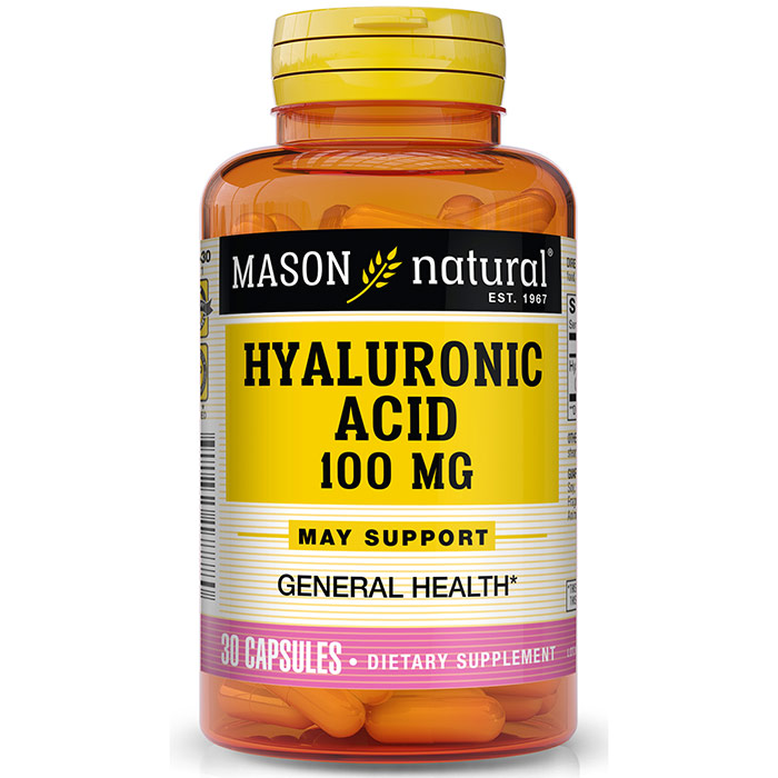 Hyaluronic Acid 100 mg, 30 Capsules, Mason Natural