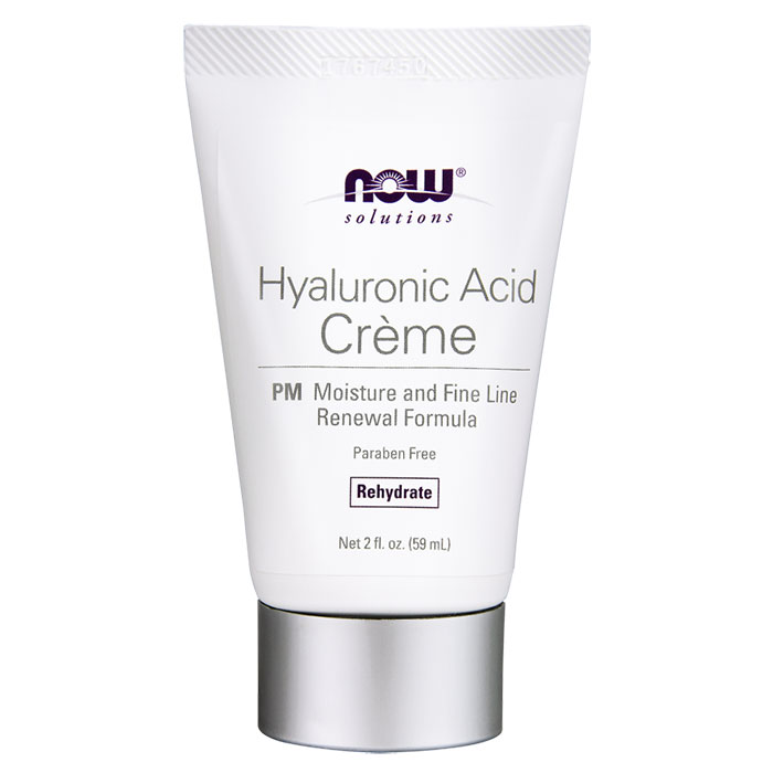 Hyaluronic Acid Cream, Night Moisture & Renewal Formula, 2 oz, NOW Foods