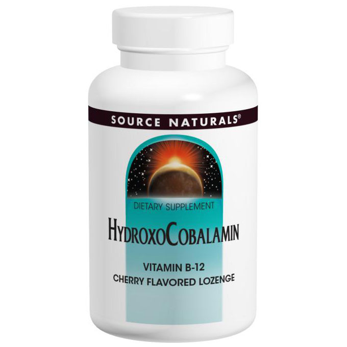 HydroxoCobalamin, Vitamin B-12, Cherry Flavored Lozenge, 120 Sublingual Tablets, Source Naturals