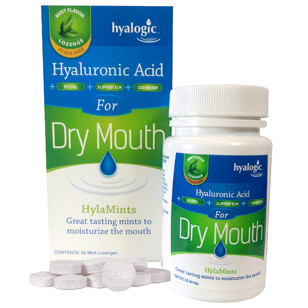 Hylamints for Dry Mouth, With Hyaluronic Acid & Xylitol, 60 Mint Lozenges, Hyalogic