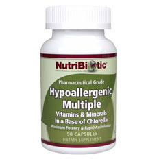 Hypoallergenic Multiple, Multi-Vitamins in a Base of Chlorella, 90 Capsules, NutriBiotic