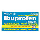 Ibuprofen 200 mg Brown, 250 Tablets, Major