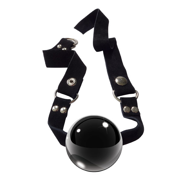 Icicles Hand Blown Glass Ball Gag No. 65, Black, Pipedream Products