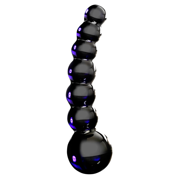 Icicles Hand Blown Glass Dildo Massager No. 66, Black, Pipedream Products