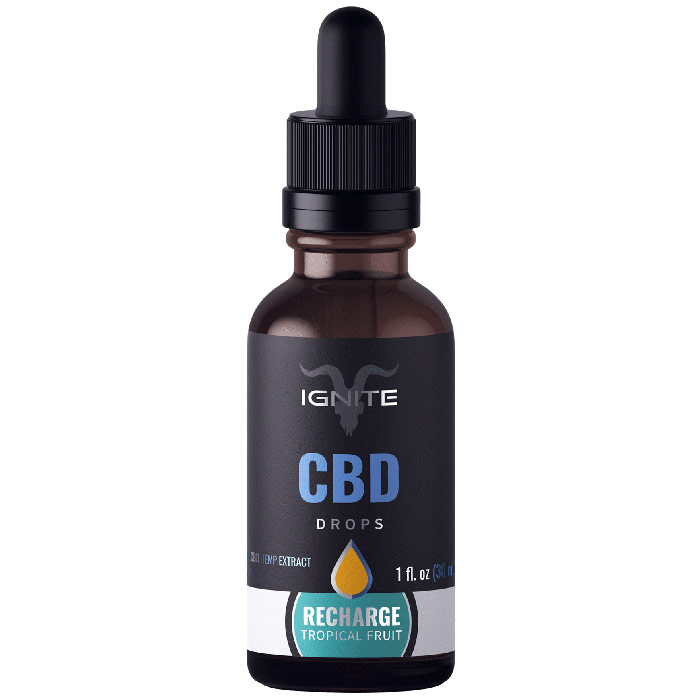 Ignite CBD Oil Drops 1000 mg, Recharge, Tropical Fruit, 1 oz