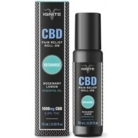 Ignite CBD Pain Relief Roll-On 1000 mg, Recharge, Rosemary Lemon, 10 ml