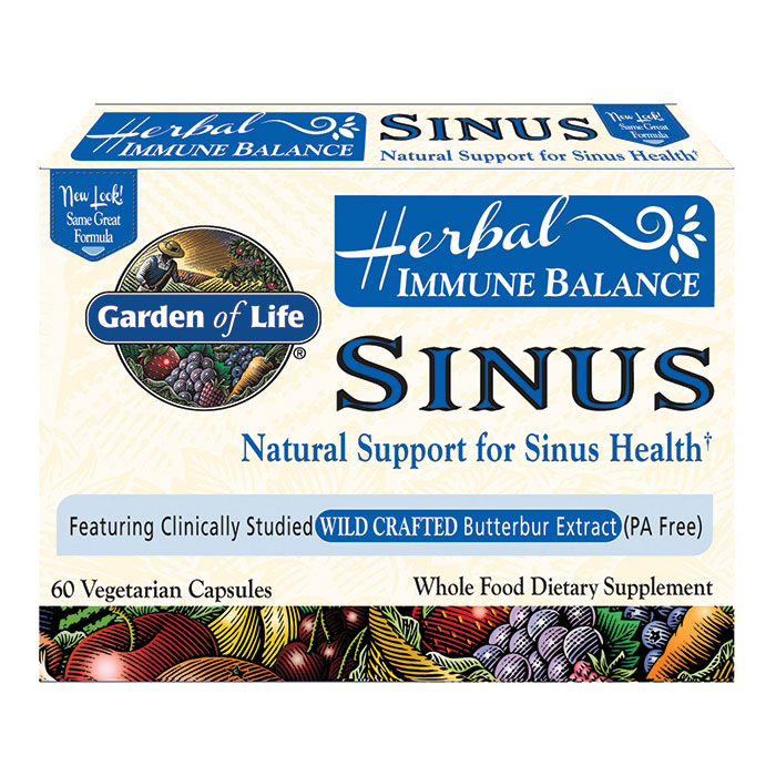 Immune Balance Sinus, Whole Food Herbal Formula, 60 Vegetarian Capsules, Garden of Life