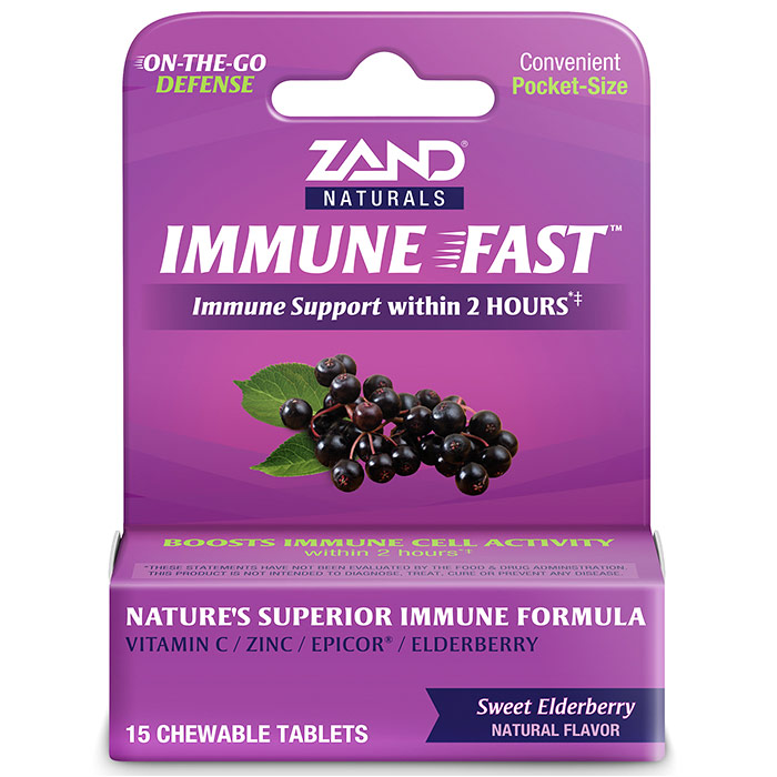 Immune Fast, Sweet Elderberry, Convenient Pocket-Size, 15 Chewable Tablets, Zand