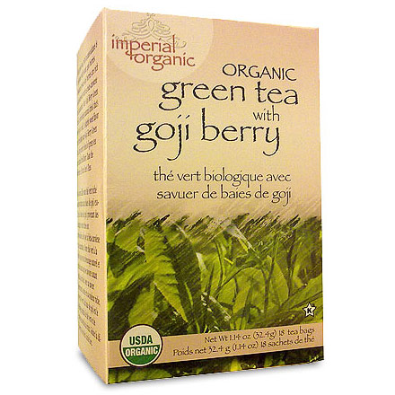 Imperial Organic Green Tea with Goji Berry, 18 Tea Bags, Uncle Lees Tea