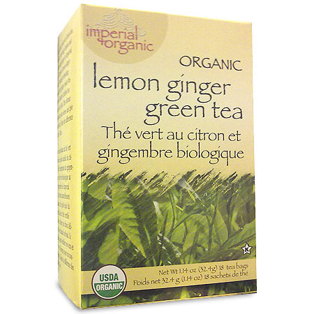Imperial Organic Lemon Ginger Green Tea, 18 Tea Bags, Uncle Lees Tea