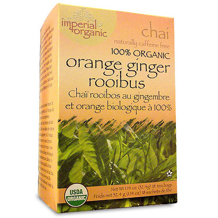 Imperial Organic Orange Ginger Rooibus Chai Tea, 18 Tea Bags, Uncle Lees Tea
