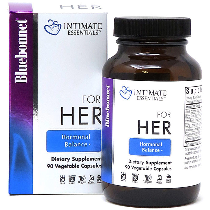 Intimate Essentials For Her Hormonal Balance, Value Size, 90 Vegetable Capsules, Bluebonnet Nutrition