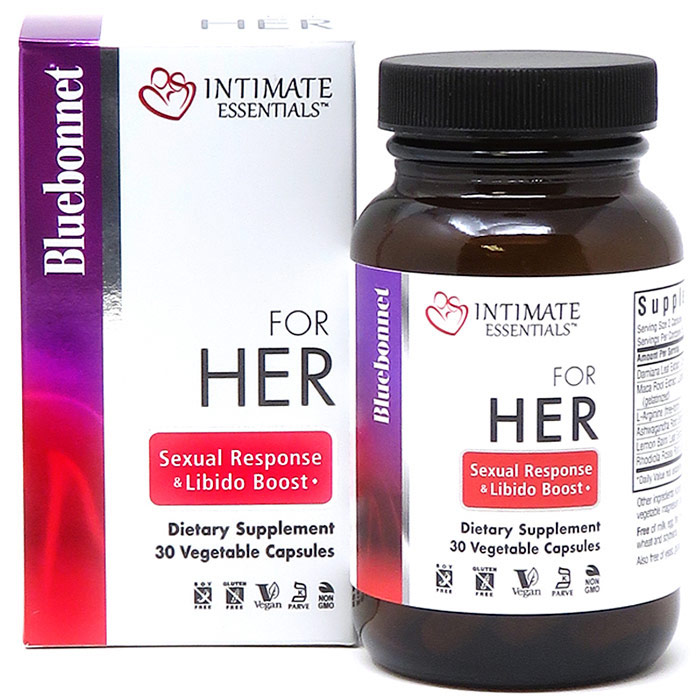 Intimate Essentials For Her Sexual Response & Libido Boost, 30 Vegetable Capsules, Bluebonnet Nutrition