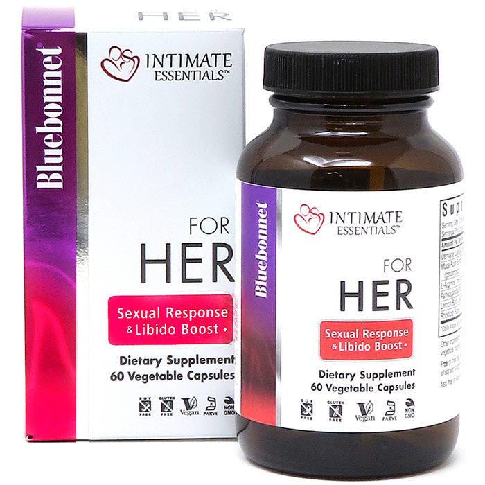 Intimate Essentials For Her Sexual Response & Libido Boost, Value Size, 60 Vegetable Capsules, Bluebonnet Nutrition