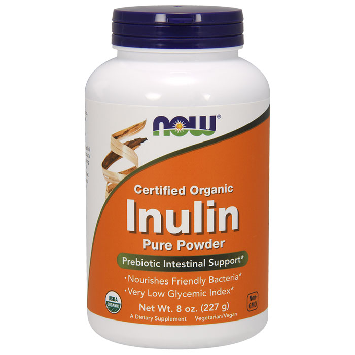 NOW Foods Inulin Prebiotic FOS Vegetarian 8 oz, NOW Foods